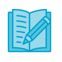 Book with Pencil Icon: Education