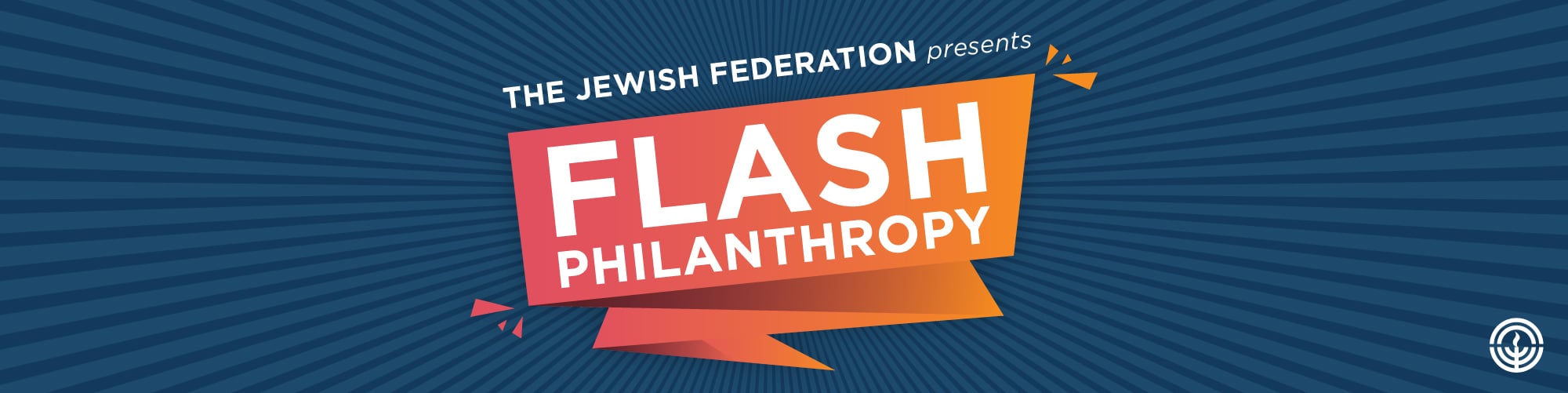 Blue banner reads: Federation Flash Philanthropy