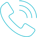 blue icon of telephone ringing