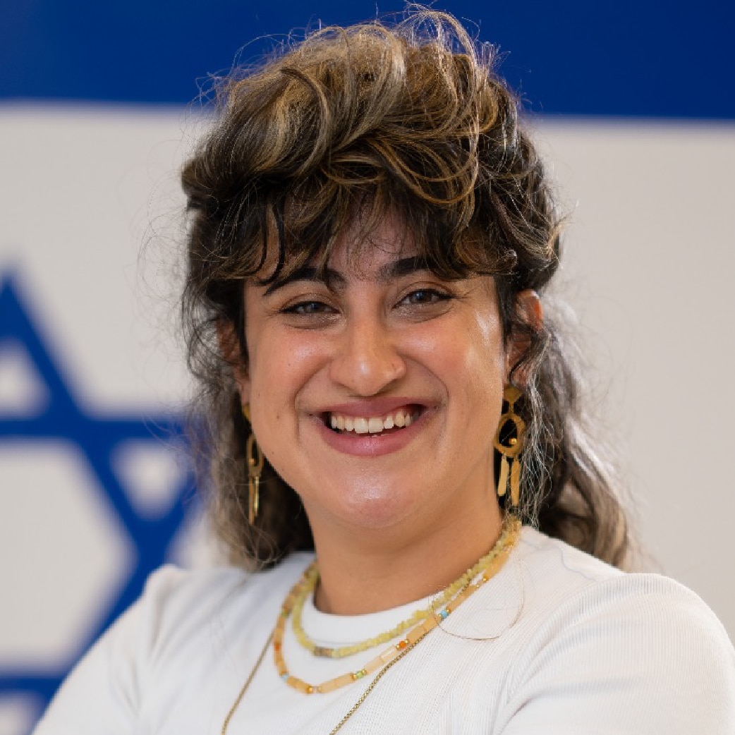 A headshot of a woman