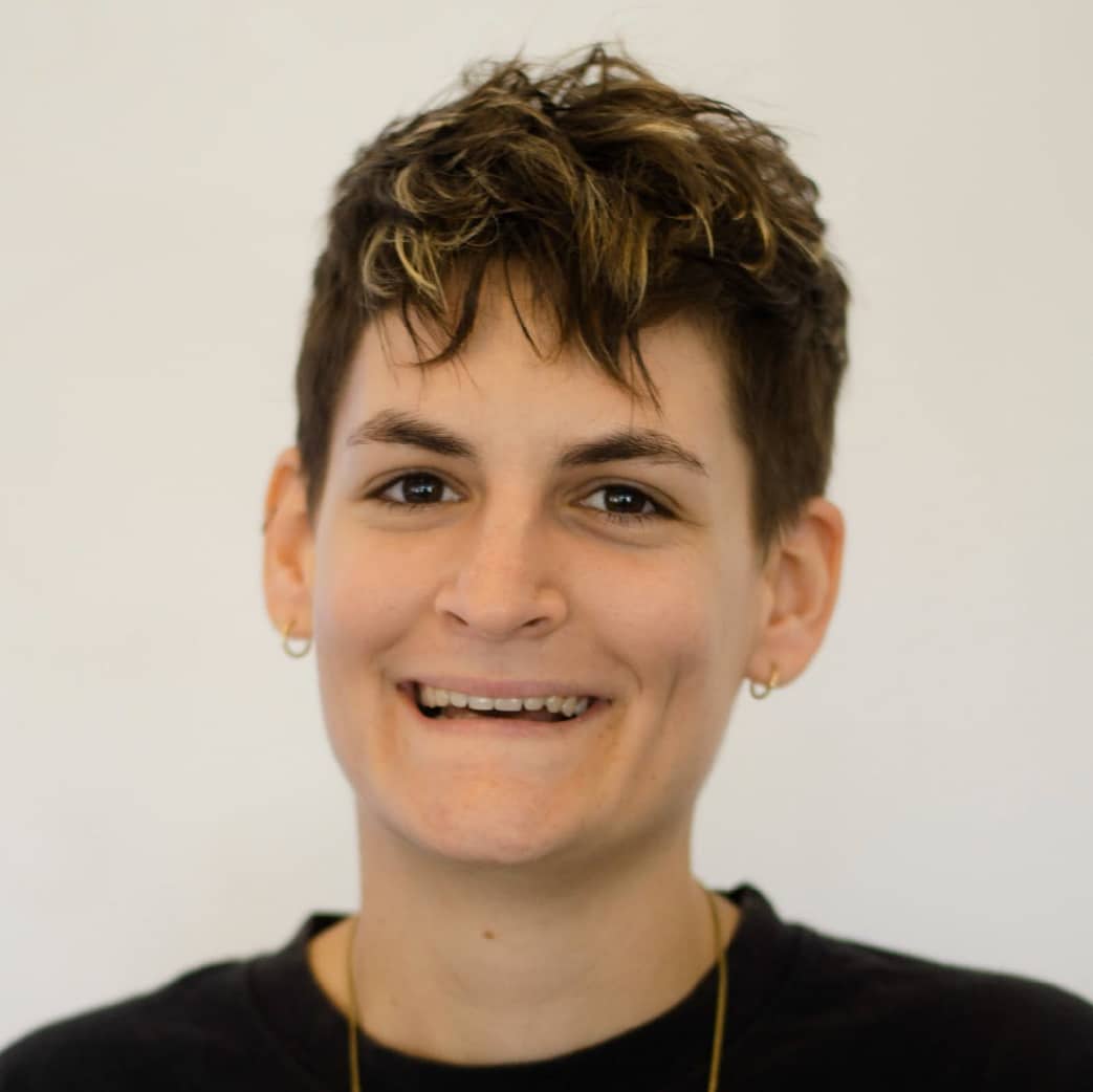 A headshot of a woman