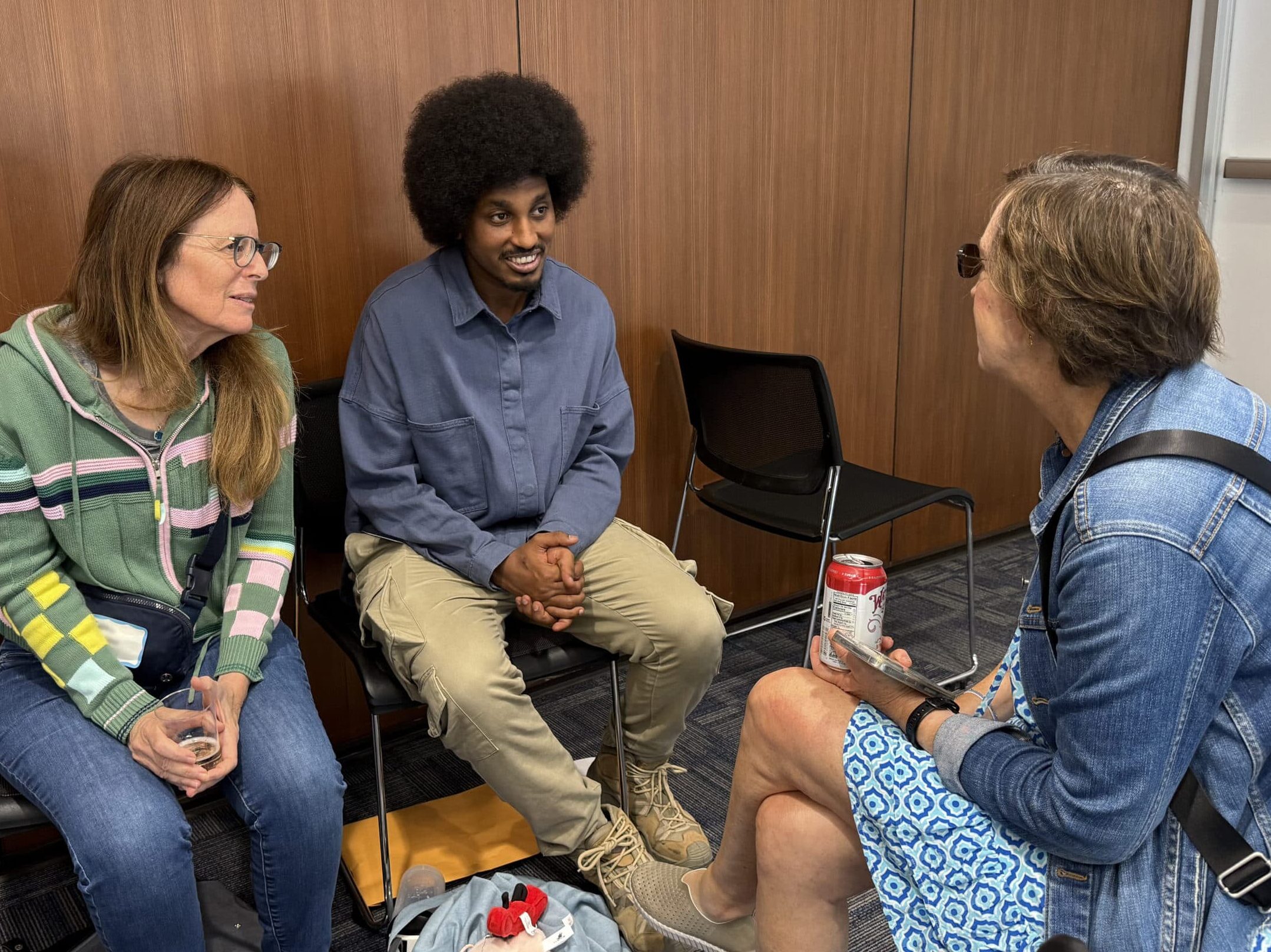 Community Shlichim speaking to each other.