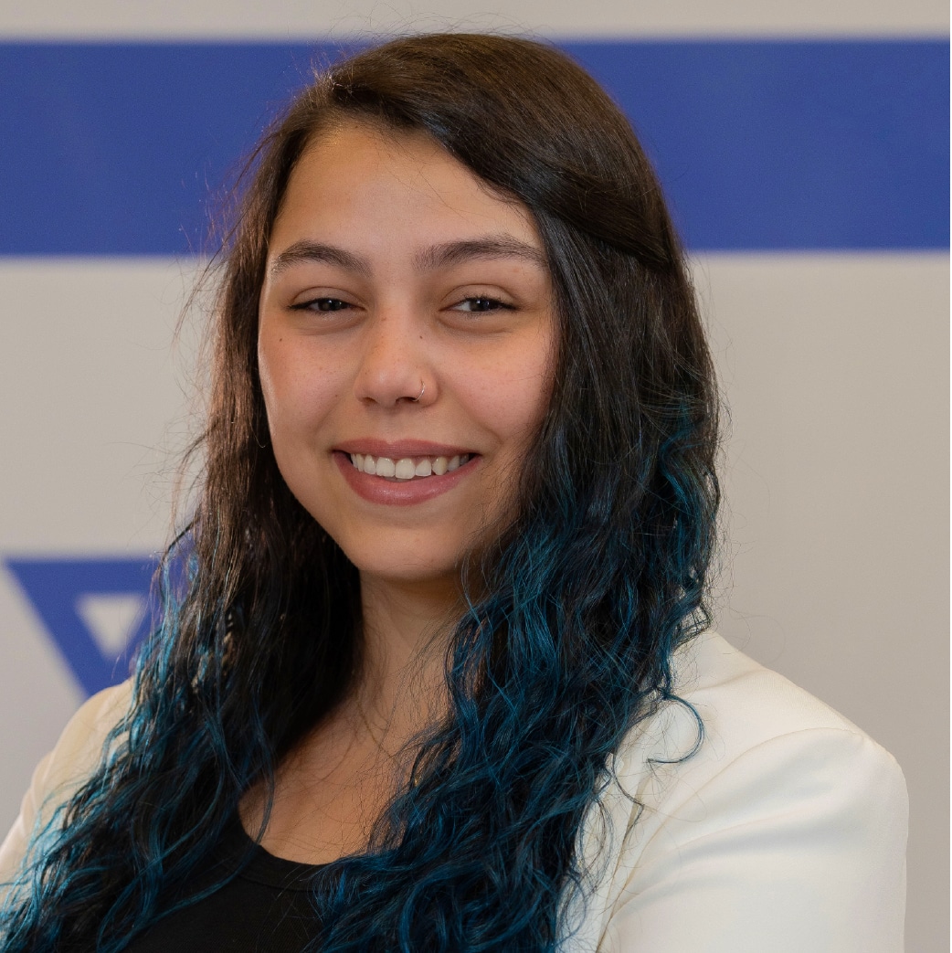 A headshot of a woman