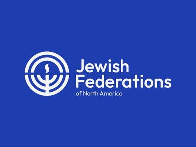 Jewish Federations of North America Logo with Blue Background 4x3