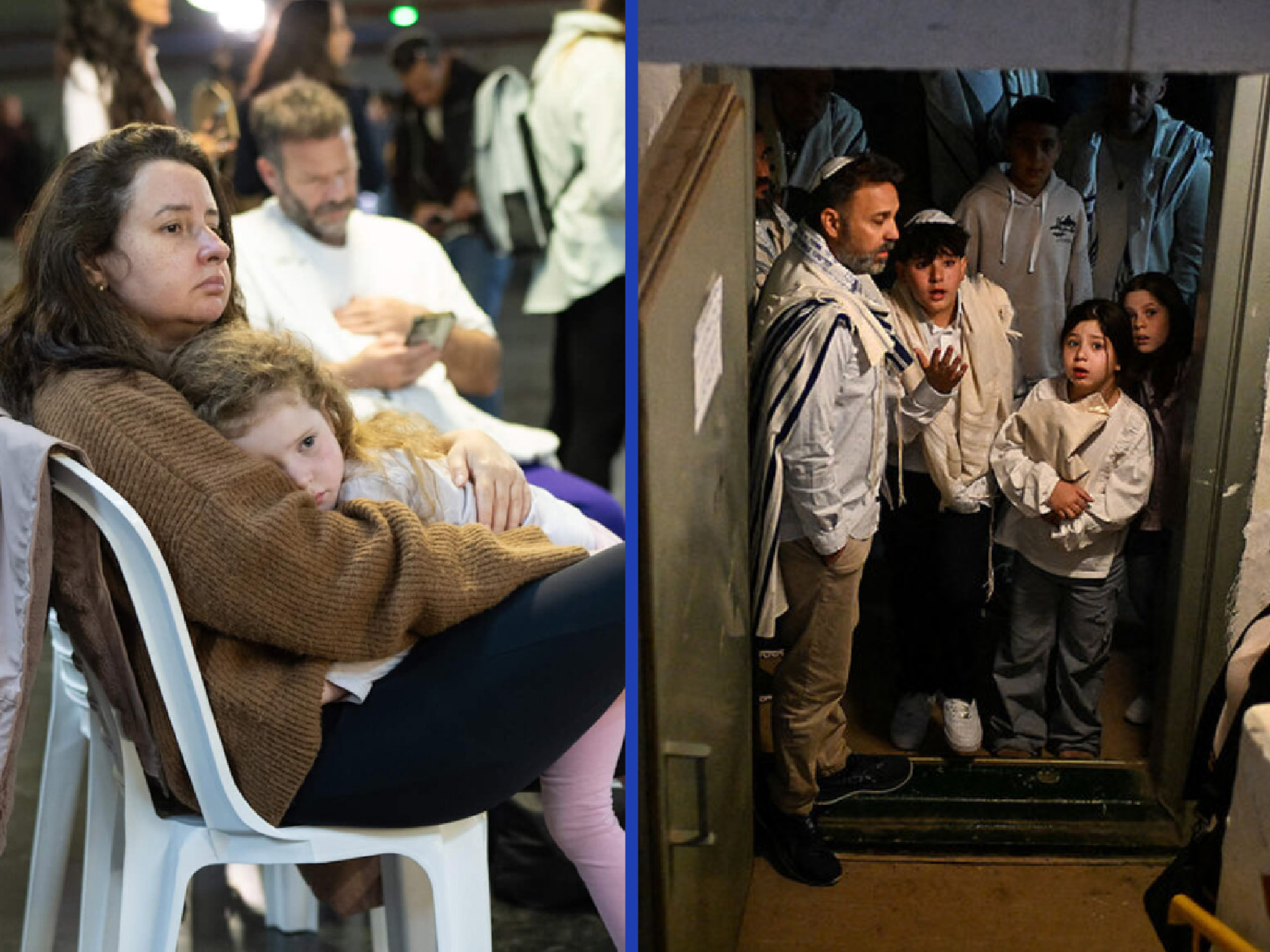 Israelis take shelter from bombs