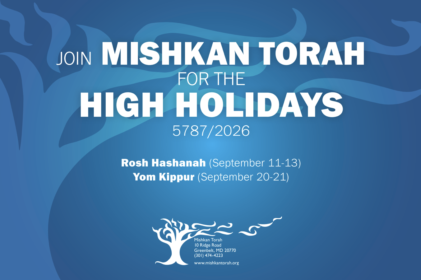 High Holidays at Mishkan Torah