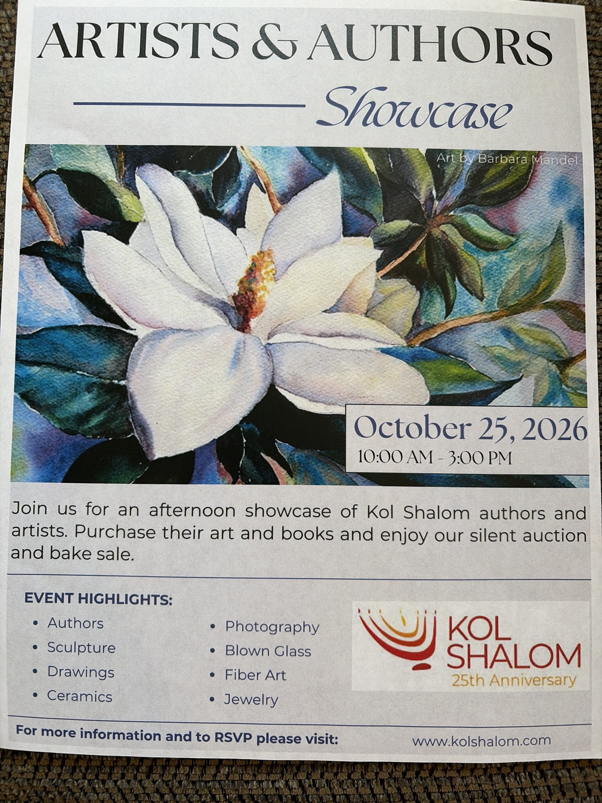 Artists and Authors Showcase and Bake Sale